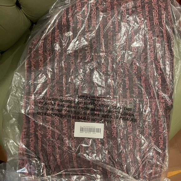 NWT Supreme Multi Type Denim Jacquard Button down shirt in purple size small - Picture 6 of 10